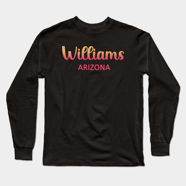 Arizona Williams map arizona state usa arizona tourism Williams tourism Long Sleeve T-Shirt by BoogieCreates